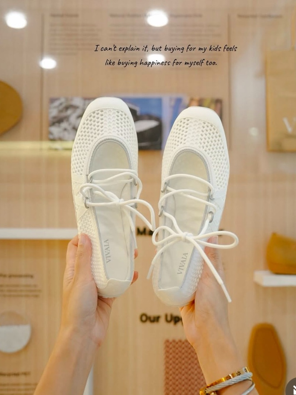 Vivaia Cecily White Mesh Ballet Sneaker Sneakerina Size 10.5 - Picture 5 of 14